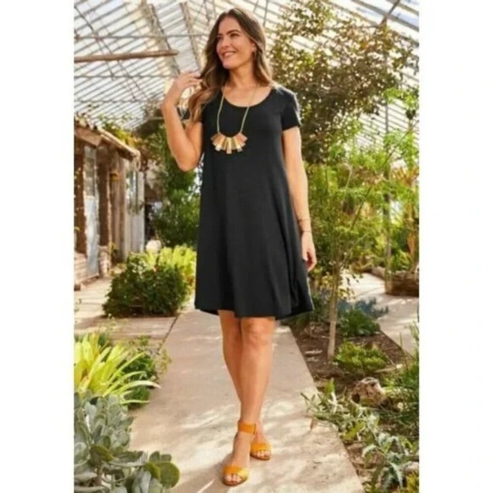 Matilda Jane Short Sleeve Navy Blue Stretch T Shirt Style Washable Dress Large